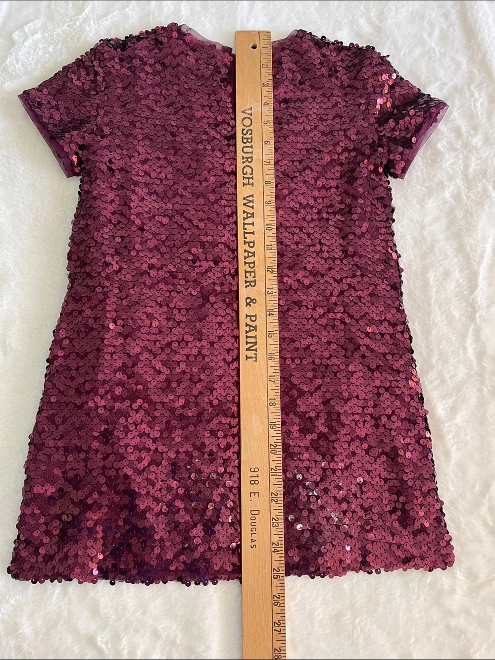 GAP Girls' Sequin Shift Dress Top - Plum/Purple SZ S 6-7